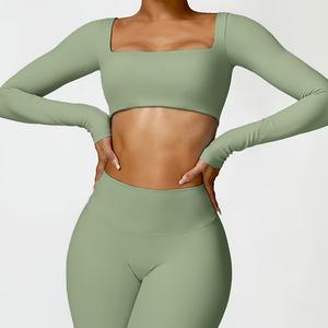 Vêtements de sport pour femmes en promotion, soutien-gorge de sport de haute qualité, leggings taille haute, ensemble de vêtements de sport à manches longues, vêtements de sport pour la salle de sport, ensemble de yoga - Product Image 6