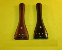 Violin Round Tailpiece with Parisian Eye and Black Saddle in Rosewood Ebony Lightweight Durable Model MEG-056 Polished Finish