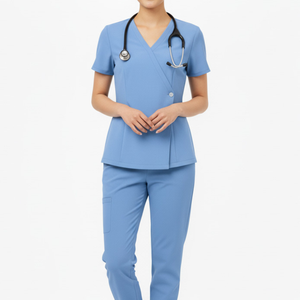 Uniforme Médico Unisex con Cierre Lateral de Spandex/Algodón, Diseño Moderno, para Enfermeras y Clínicas, Venta al Por Mayor OEM, Elástico en 4 Direcciones, para Hospital - Product Image 1