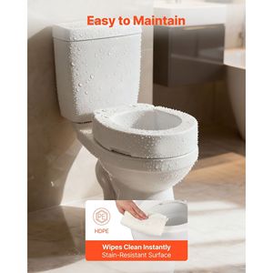 Rialzo per WC con capacità di carico di 300 libbre, altezza di sollevamento di 3,5 pollici, apertura allargata, attrezzatura di sicurezza per bagno - Product Image 6