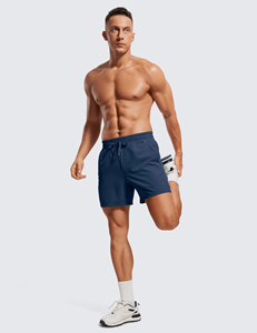 Shorts de sport 2-en-1 pour homme sur mesure, motif uni, séchage rapide, 5 pouces, avec poches et doublure - Product Image 4