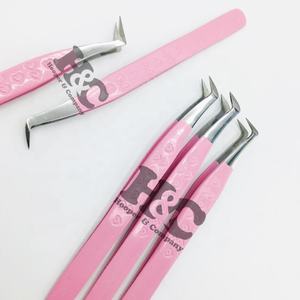 Top classement rose volume de cils pince à épiler en forme de botte en acier inoxydable vison pointu extension de cils pince à épiler Logo bas quantité minimale de commande durable - Product Image 6