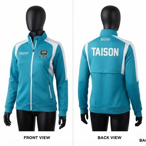 Unisex Ice Hockey Training Pullover Hooded Jacket Polyester/Rayon <b>Fleece</b> 330g Turquoise <b>White</b> Panel Design Custom Embroidery - Product Image 1