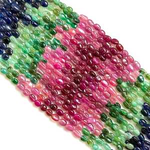 Cuentas de rubí natural, esmeralda, zafiro amarillo, zafiro azul de 5x4 a 6x5 mm, cuentas sueltas de piedras preciosas múltiples para la fabricación de joyería. - Product Image 3