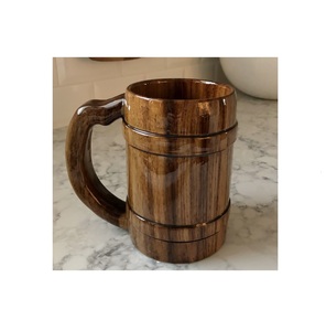 Eco Friendly Wooden Mug Handmade Solid Wood Coffee <b>Cup</b> Natural Finish Rustic Style Drinkware for Home Kitchen - Product Image 3