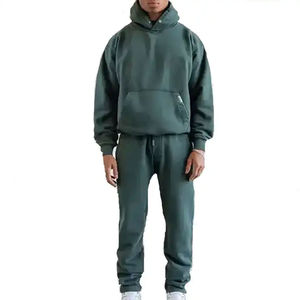 Conjunto Deportivo Unisex de Invierno con Capucha, Estilo Acid Wash, Pantalones y Sudadera de Alta Calidad, Logotipo Personalizado, Forro Polar Transpirable, Felpa Francesa - Product Image 1