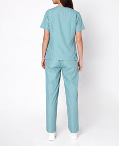 Tenues d'infirmières en tissu peigné extensible Spandex pour l'été, marque privée du fabricant, pour hommes et femmes, uniformes médicaux d'hôpital - Product Image 4
