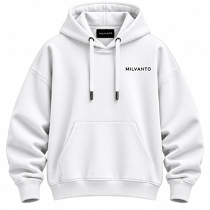 Sweat à capuche pour homme personnalisé en coton 100% molletonné 450 GSM, blanc pur, à épaules tombantes, avec poche kangourou, impression personnalisée, qualité supérieure - Product Image 1