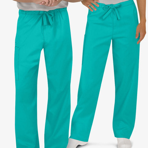 V-Neck Scrub Short Sleeve <b>Top</b> And Drawstring Pants Cotton Polyester Woven Fabric Scrubs Uniform Set For Hospital - Product Image 5