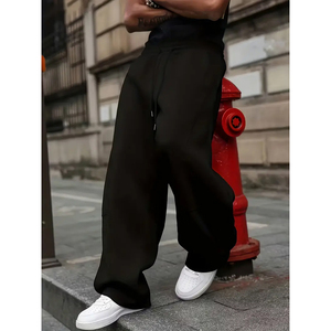 กางเกงวอร์มคาร์โก้ผู้ชายไซส์ใหญ่ หลายกระเป๋า ผ้าฟลีซ สไตล์สตรีทแวร์ ทรงหลวม ผ้าฝ้าย รับสกรีนโลโก้ - Product Image 4