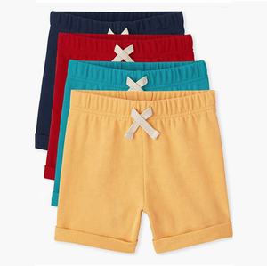 กางเกงขาสั้นชายหาดผ้าโพลีเอสเตอร์สำหรับเด็กผู้ชายกางเกงลำลองสีพื้นกางเกงขาสั้นฤดูร้อน - Product Image 1