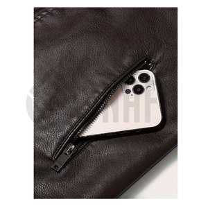 Fournisseur direct d'usine, veste en cuir pour homme, hiver, col montant, logo personnalisé, grande taille, vestes de haute qualité à prix avantageux - Product Image 6