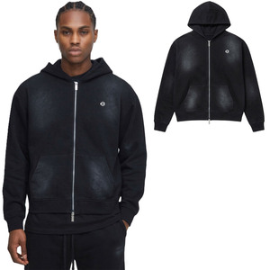 Sudaderas con capucha y cremallera para hombre, efecto lavado, de algodón grueso y forro polar, estilo oversize, para streetwear, fabricación a granel con MOQ bajo - Product Image 1