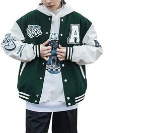 High Quality Customizable Varsity Letterman <b>Jacket</b> for Men & Women Embroidered Front Logo Breathable Polyester Fabric - Product Image 2