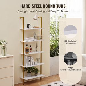 Étagère murale ouverte à 5 niveaux en métal, 24x11,8 pouces, pour rangement et articles divers - Product Image 2