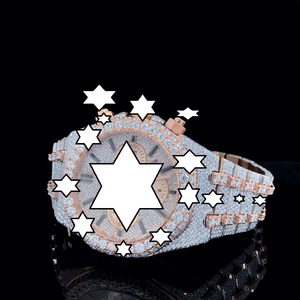 <b>Automatic</b> Luxury Sport Stainless Steel <b>Chronograph</b> Watch Fully Moissanite Bracelet Three Hip Hop Moisssanite Watch - Product Image 2