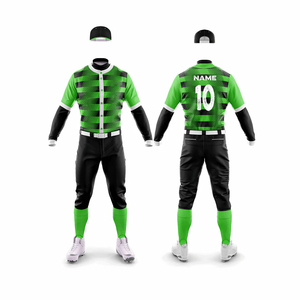 Conjunto de Pantalones Grises con Ribete Blanco y Camiseta de Béisbol Negra Personalizada Unisex, Transpirable, Absorbente de Humedad, Ecológico, de Manga Corta para Invierno - Product Image 1