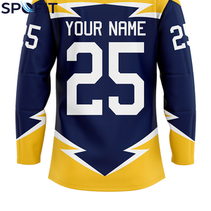 Maillot de hockey sur glace personnalisé avec impression par sublimation intégrale, respirant, séchage rapide, polyester, pour équipe professionnelle - Product Image 6