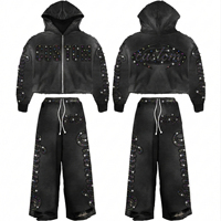 Survêtement personnalisé avec broderie en strass |   Style streetwear avec impression effet soleil |   Tenue unisexe tendance