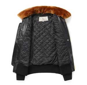 <b>Men's</b> Genuine <b>Leather</b> <b>Jacket</b> Breathable Stand Collar Zipper Closure Autumn Casual Style - Product Image 2