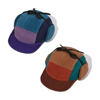 Gorro de Invierno Unisex Personalizado al por Mayor, de Forro Polar con Bloques de Color, Térmico, de Secado Rápido, con Orejeras, 5 Paneles, Bordado 3D, Ajustable