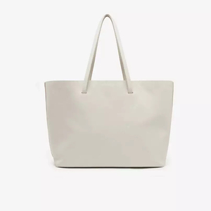 Plain Dyed Printed Cotton Tote Bag Eco Friendly Washable Adjustable Woven Beige Large Capacity - Product Image 3