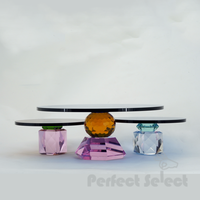 Socle de décoration de table en cristal K9 facetté de luxe pour centre de table d'événement de mariage