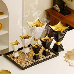 Quemador de Incienso de Lujo, Mabkhara Árabe, Porta Incienso de Oud, Decoración para el Hogar Islámico, Regalo para Ramadán - Product Image 1