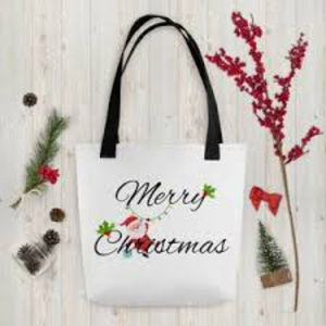 Bolsa de asas de Navidad personalizada de alta calidad, artículo de seda personalizado, patrón de estilo, promoción de letras IND para exportación - Product Image 2