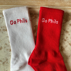 Chaussettes rouges Go Phils 100 % coton tricotées pour homme, usage quotidien, respirantes, style printemps, motif lettres, sport, équipe de baseball, club - Product Image 4