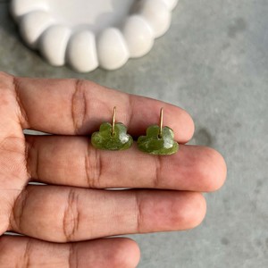 Peridot Cloud Gemstone Charm Pendant with Gold Loop for <b>Necklace</b> Earring Jewelry Making - Product Image 1