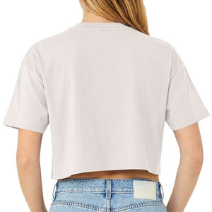 Custom Wholesale Women Cotton <b>Crop</b> T-Shirt Summer Breathable Soft Plain Solid Color Short Sleeve Short Tee Shirt - Product Image 6