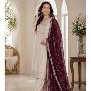 WOMEN S PURE VICHITRA <b>SILK</b> <b>KURTA</b> SETS - Product Image 1
