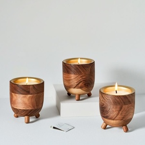 Portavelas de Madera de Lujo, Hecho a Mano, Decorativo, para Velas de Cera de Soja, Adorno Moderno para el Hogar - Product Image 1