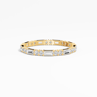 Anillo de Eternidad Clásico VABS DIAMOND para Mujer, Plata de Ley 925, Bañado en Rodio, 0.70 Ctw, VVS-VS, Moissanita Baguette, Venta al Por Mayor