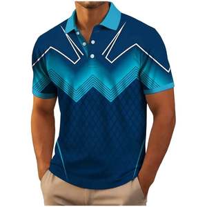 Camisetas de Golf de Manga Corta Color Verde Oliva para Hombre, Logotipo Frontal Estampado por Transferencia de Calor, Jersey Informal de Punto Transpirable de 180 g - Product Image 5