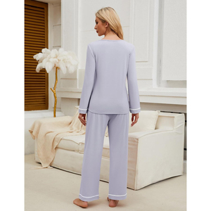 Conjunto de 2 Piezas de Ropa de Salón Larga y Holgada para Mujer, en Poliéster/Algodón Suave, Estilo Casual, Proveedor y Fabricante OEM/ODM - Product Image 2