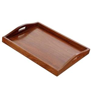 Bandeja de Madera de Bambú Decorativa Personalizada para Café, Té y Desayuno, Bandeja de Servir de Madera de Acacia con Asas - Product Image 2