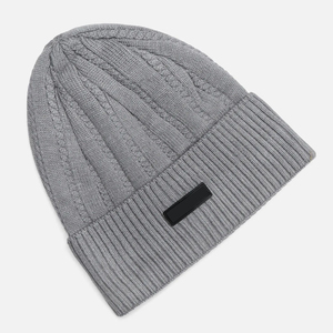 Custom Beanie <b>Winter</b> <b>Cap</b> with Ribbed Cuff Unisex Warm Stretch Knitted Skull <b>Cap</b> with Front PU Leather Logo Patch OEM Supplier - Product Image 6