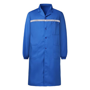 Blouse médicale unisexe en coton bleu de qualité supérieure, à manches longues, tricotée, uniforme d'hôpital avec logo personnalisé, fourniture OEM - Product Image 1