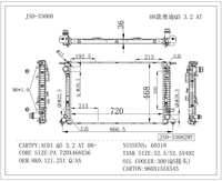 Radiateur en aluminium de haute qualité JD JSD-33060 pour Audi Q5 3.2 de 2008, référence OE 8K0121251, garantie de 12 mois
