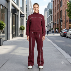Women 2 Piece Set <b>Zip</b> <b>up</b> <b>Jacket</b> and Full Length Pants Breathable Sportswear Casual Yoga Outfit Seamless Front Logo - Product Image 2