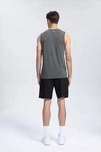 Camisetas sin mangas baratas para hombre con forro de malla interior, chalecos deportivos transpirables para gimnasio, sin mangas, que absorben la humedad, con logotipo de color personalizado, OEM - Product Image 5