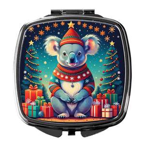 Koala Compact Travel Makeup <b>Mirror</b> Christmas Decorative Folding Handheld <b>Pocket</b> <b>Mirror</b> for Women and Girls Gift - Product Image 1