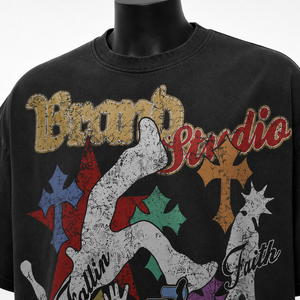 T-shirt Streetwear Homme Oversize Vintage Délavé 100% Coton 280g, Vierge, Grammage Lourd, Fabricant OEM ODM - Product Image 6