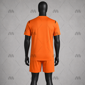 Camiseta de Fútbol de Manga Corta para Hombre, Color Naranja Brillante, Uniforme Deportivo Transpirable de Secado Rápido, Conjunto Deportivo para Equipo, Ropa de Práctica, Estampado Digital Sólido - Product Image 3