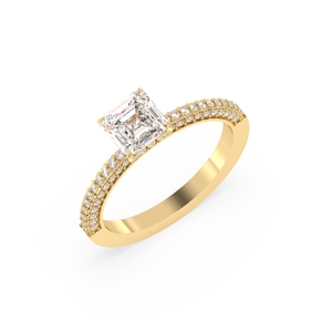 Anillo de compromiso REYES al por mayor, certificado por IGI, oro sólido de 14k, diamante cultivado en laboratorio con corte HPHT CVD, para mujer, joyería fina de lujo. - Product Image 1