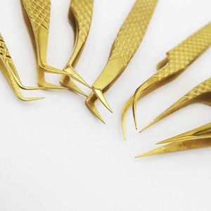 Pinzas Profesionales para Aislamiento de Pestañas con Punta Curva – Herramienta de Extensión de Pestañas con Punta de Fibra de Acero Inoxidable - Product Image 1