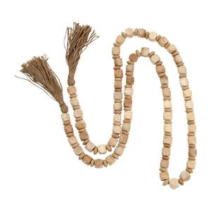 Guirlande en bois naturel faite à la main, décorative, pour centre de table, étagère, cheminée, décoration de maison et d'événements - Product Image 2