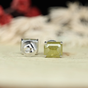 Real 18K Gold Plated 925 Sterling Silver Square Zircon CZ <b>Stud</b> Earring with Four Claws Design for Party Fashion Jewelry - Product Image 5